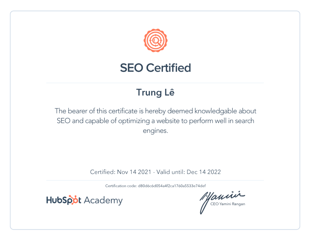 SEO Certification Course